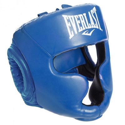 Шолом боксерський закритий для боксу з повним захистом для змагань EVERLAST Синій (BO-3954) S