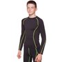 Компрессионная футболка подростковая с длинным рукавом Zelart 1001T размер 32 (145-155см) Black-Green