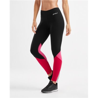 Жіночі компресійні тайтсы 2XU, Fitness Stride Comp Tights, L, чорний/фуксія червоний