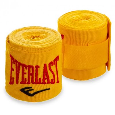 Бинти боксерські Everlast 3 м бавовна з еластаном Жовті (5465-3)