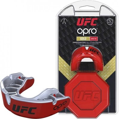 Капа OPRO Gold UFC Hologram Red Metal/Silver (art.002260002)