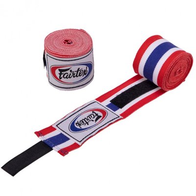 Бінти боксерські бавовна FAIRTEX HW2THAI-3 3м білий-синій-червоний