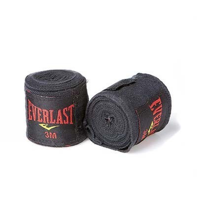 Еластичні бинти боксерські для боксу EVERLAST Еверласт 2 шт по 3 м Нейлон чорний АН-8453