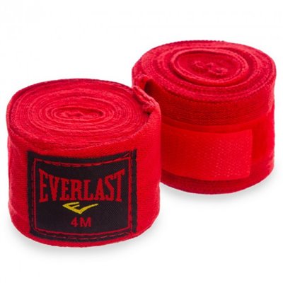 Бінти кумпур 4 м для боксу та єдиноборств Everlast червоний BO-3729-4