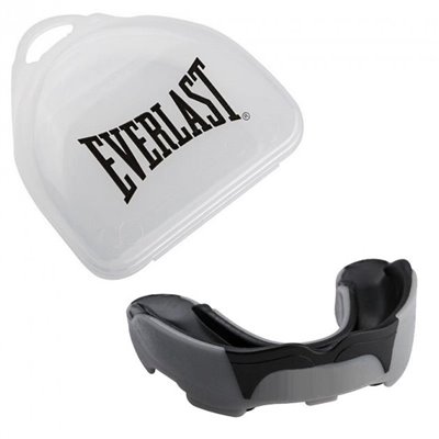 Капа одностороння боксерська EVERLAST Evergel Mouthguard 1400009 чорно-сiрий