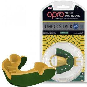 Капа Opro Junior Silver - Green/Gold (002190003)