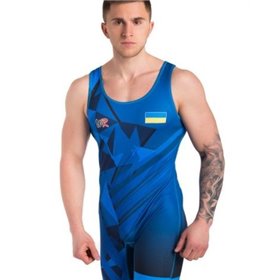 Трико борцівські чоловіче Ukraine Glass 2XL Синій (CS-A-162-2XL)