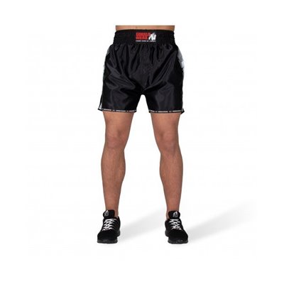 Шорти для тайського боксу та кікбоксингу Gorilla Wear Henderson Shorts S Чорно-сірі (9094390801)