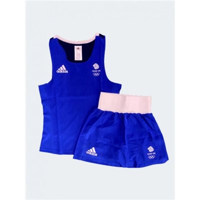 Жіноча форма для занять боксом Olympic Woman GBR шорти-спідниця + майка ADIDAS ADIAIBA20TW синя M