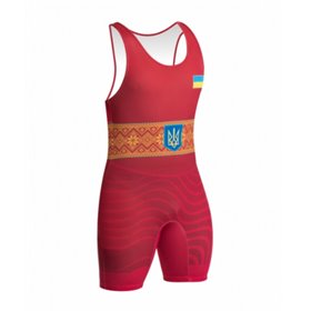 Трико борцівські Збірної України Premium (UWW) S Червоний (CS-A-117-S)