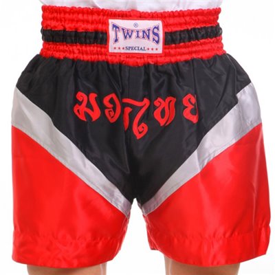 Шорти для тайського боксу та кікбоксингу Twins 6142 розмір XL (50-52) Red-Black-Gray