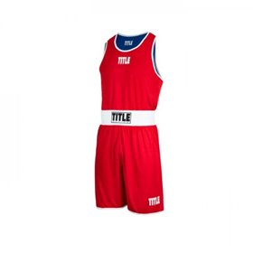 Форма для боксу TITLE Reversible Aerovent Elite Amateur Boxing Set Двостороння Синя/Червона (XL)