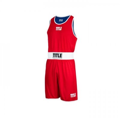 Форма для боксу TITLE Reversible Aerovent Elite Amateur Boxing Set Двостороння Синя/Червона (XL)