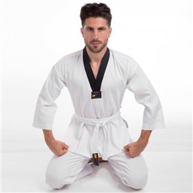 Кімоно для тхеквондо (добок) WTF MA-5467 120см білий-чорний