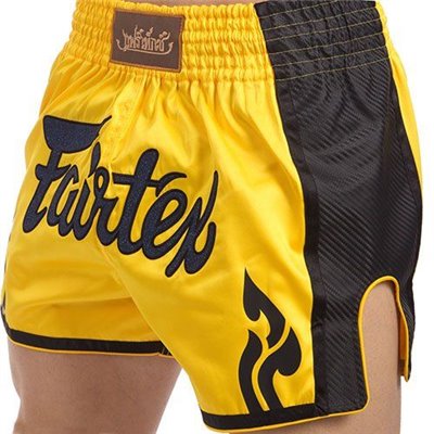 Шорти для тайського боксу та кікбоксингу BS1701 Fairtex M Жовто-чорний (37475035)