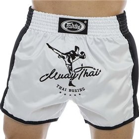 Шорти для тайського боксу та кікбоксингу BS1707 Fairtex S Біло-чорний (37475032)