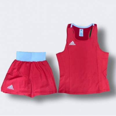 Жіноча форма для занять боксом Olympic Woman шорти-спідниця + майка ADIDAS ADIAIBA20TW червона L