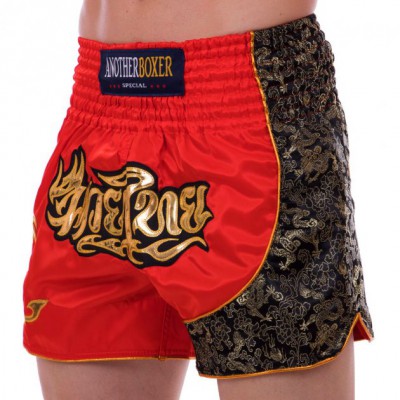 Шорти для тайського боксу та кікбоксингу Another Boxing Heroe 2347 розмір XL (50-52) Red-Black-Gold