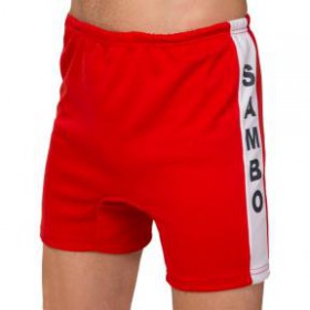 Шорти для самбо MA-5312 (поліестер, р-р 2 (150см), червоний)