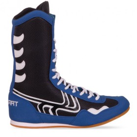 Взуття для боксу замшеві боксерки Zelart Boxing Heroe BO-2299 розмір 45 Blue-Black-White