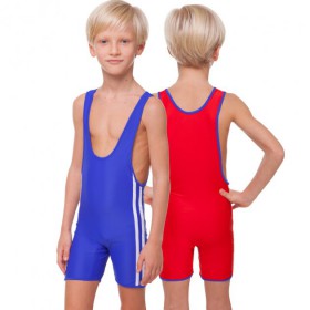 Трико для боротьби двостороннє підліткове борцівське трико Zelart Heroe 3043 S (130см) Blue-Red