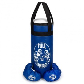 Велика боксерська груша з рукавичками діаметр 21 см синя (-)