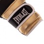 Рукавички боксерські шкіряні на липучці Everlast BO-0578 (р-р 14oz, чорний-білий-золотистий)