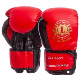 Рукавички бокс Lev Sport VIP шкіра червоні 6 oz