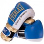 Рукавички для боксу та єдиноборств шкіряні на липучці Everlast Heroe 0578 10 унцій Blue-Gold-White