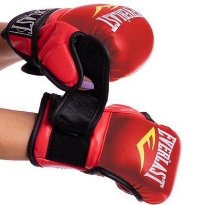 Рукавички гібридні для єдиноборств ММА Everlast BO-4612 Без бренду XL Червоний (37429136)