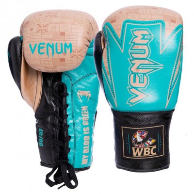 Рукавички для боксу та єдиноборств шкіряні Venum Hammer Pro Pro VL-2021 Brown-Blue-Black 14 унцій