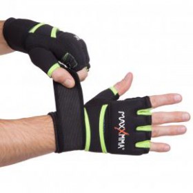Рукавички-бинти внутрішні для боксу та єдиноборств MAXXMMA BO-0840 S-M чорний-салатовий
