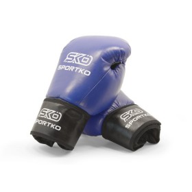 Боксерські рукавички SPORTKO шкіряні 10 унц. сині арт.ПК1