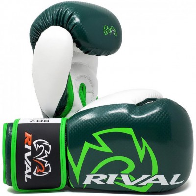 Тренувальні боксерські рукавички для фітбоксу RIVAL RB7-Fitness + Bag Gloves зелений/білий 10 Oz