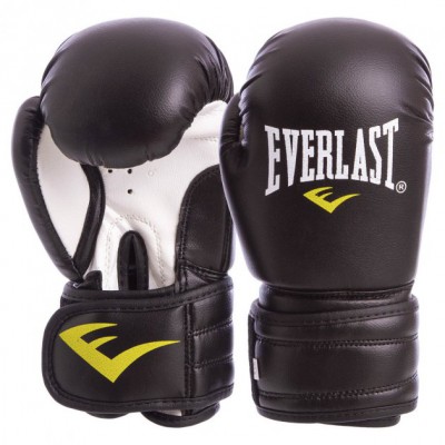 Рукавички для боксу та єдиноборств на липучці Everlast Champ 5018 чорний-білий 4 унції