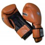 Боксерські рукавички RING TO CAGE Deluxe MiM-Foam Sparring Gloves - Safety Strap коричневий/чорний 14 oz