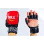 Рукавички для змішаних єдиноборств MMA PU Everlast BO-4612 /червоний-чорний/ розмір S