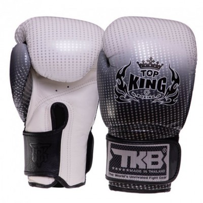 Рукавички боксерські шкіряні Super Star TKBGSS-01 Top King Boxing 10oz Чорно-срібний (37551042)