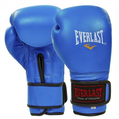 Рукавички для боксу та єдиноборств EVERLAST Champ шкіряні 4748 Blue 8 унцій