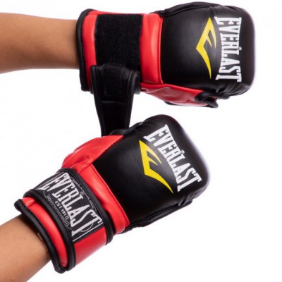 Рукавички гібридні для єдиноборств Everlast 4612 розмір XL Black-Red