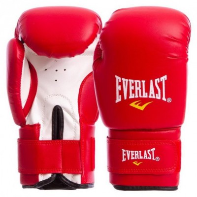 Рукавички боксерські на липучці Everlast 6oz PVC червоний BO-0330