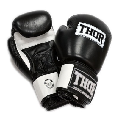 Рукавички боксерські THOR SPARRING 12oz/PU/чорно-білі