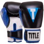 Рукавички для боксу та єдиноборств на липучці Title Boxing 3780 Black-Blue-White 14 унцій