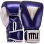 Рукавички для боксу та єдиноборств на липучці Title Boxing 3780 Blue-White 12 унцій