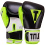 Рукавички для боксу та єдиноборств на липучці Title Boxing 3780 Black-Neon Green 10 унцій