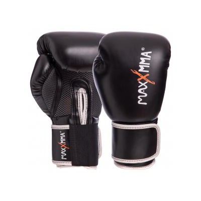 Рукавички боксерські PU на липучці MAXXMMA GB01S (р-р 12oz, чорний)