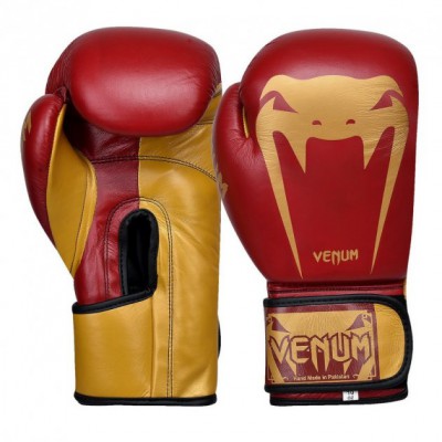 Рукавички для боксу та єдиноборств Venum Giant Pro шкіряні 8315 Red-Gold 10 унцій