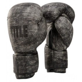 Боксерські рукавички TITLE Distressed Glory Training Gloves чорний/сірий 16 oz