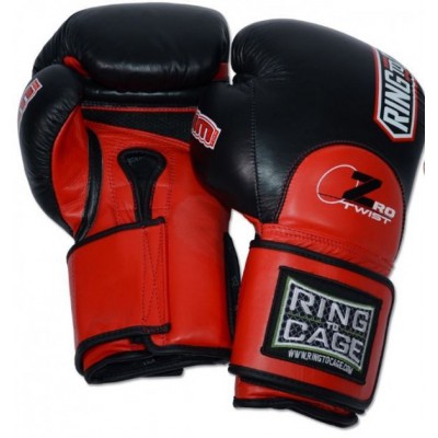 Рукавички боксерські RING TO CAGE 3.0 ZroTwist Deluxe MiM-Foam Sparring Gloves чорний червоний 16 oz