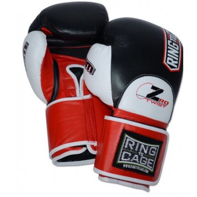 Рукавички боксерські RING TO CAGE 3.0 ZroTwist Deluxe MiM-Foam Sparring Gloves чорний/білий/червоний 16 oz